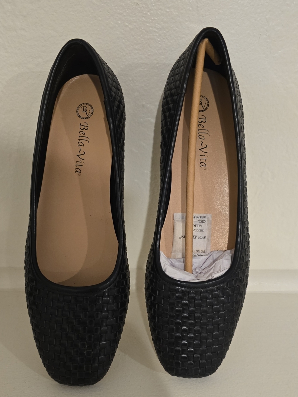 Bella Vita Black Woven Slip-On Flats